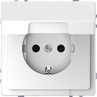 Розетка с заземлением без рамки Schneider Electric Merten D-Life 1-м. крышка шторки белый лотос картинка